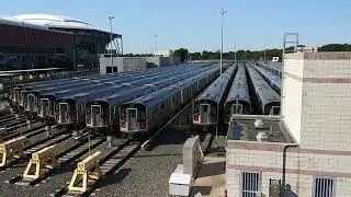 CORONA YARD-THE HOME OF THE 7 TRAIN. COMMENTARY OF THE END OF AN ERA. THE R62A 7 TRAIN & RFW WINDOW