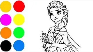 Cute Elsa Frozen Drawing for kids, Painting and Coloring for kids, Easy Drawing for kids