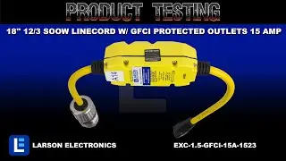 18'' 12/3 SOOW Linecord w/ GFCI Protected Outlets - 15 Amp - Explosion Proof Plug - Hot Work Permit