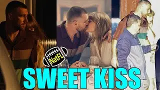 New photos! Taylor Swift hugs & kisses her fianc&eacute; Travis Kelce during romantic date night in LA.