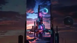 A dreamy futuristic city floating in the clouds | AI World  #AIGenerated  #shortsvideo  #aianimation