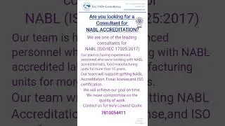 NABL Accreditation | ISO Certification | Audit & Training | Laboratory | NABL Consultant