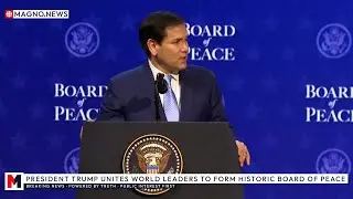 Sekretarz stanu Marco Rubio wygłasza przem&oacute;wienie na uroczystości Rady Pokoju w Davos w Szwajcarii