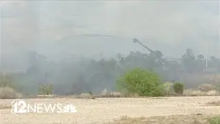 Firefighters battle brush fire near Kiwanis Park in Tempe