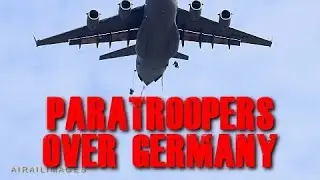 U.S. paratroopers in Eglsee, Germany jump from C-17s for Saber Junction 24 - Airailimages