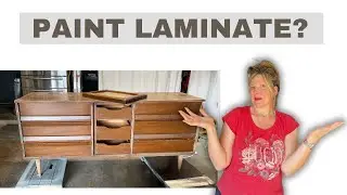 Can you paint laminate? Check out this Mid Century Modern flip | #furnitureflip #furnituremakeover
