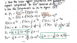 MATH 2205 Section 11.1 Approximating Functions with Polynomials