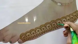 Easy and stylish mehndi design for foot #mehndi#trending#youtubeshorts#viral