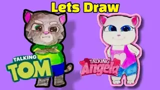 Lets Draw Talking Tom and Talking Angela
