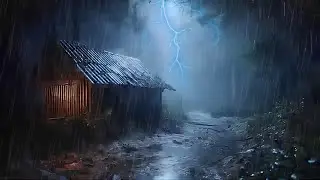 Deep Sleep Rain Sounds: Cabin in the Woods Thunderstorm & Heavy Rain Noise for Insomnia