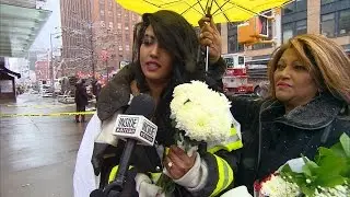 Firefighter Lends Bride Jacket as She Flees Crane Collapse on Wedding Day