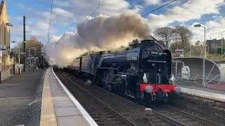 60532 Blue Peter steams through Kirknewton on Edinburgh Christmas Market 2025 tour! 30/11/25