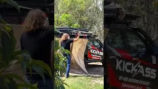 Introducing the KickAss Premium Shower Awning with Swing Arm