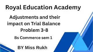 Adjustments & Their Impact on Trial Balance | Problem 3-8 | BS Commerce Sem 1 | Accounting