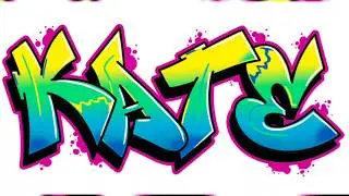 Kate In Graffiti Writing + Custom Graffiti Name Merch
