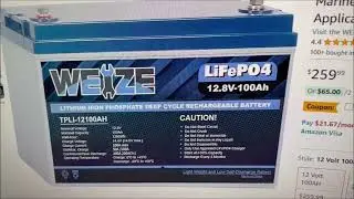 Weize 100AH LiFePo4 Batteries on Amazon has the LOWEST PRICE YET!!!  $219.99!!!