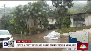 Southern California hillside residents on edge, fearful of another mudslide amid rain