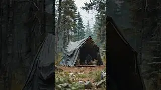 Solo Survivor Spends the Night in His Bushcraft Shelter | #bushcraftshelter  #solosurvival #buscraft