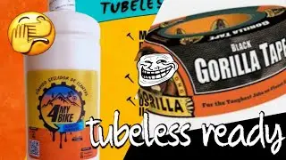 Como hacer tubeless con liquido 4my bike en rines Hunter super casero...