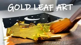 Gold Leaf Art | Boho Style |  Easy Acrylic Painting Tutorial for Beginners | Satisfying ASMR Video