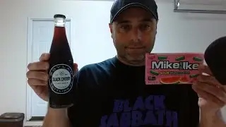 ASMR Drink Review and Eating Sour Watermelon Mike and Ike Candy