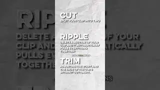 What Is a Trim, Ripple, and Cut in Premiere Pro? #PremierePro #RippleCut #TrimTool #VideoEditingTips