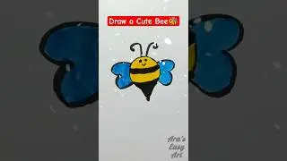 Easy Bee drawing colouring for kids | satisfying coloring #satisfying #ytshorts #bee #art #coloring