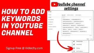 How to add keywords in youtube channel