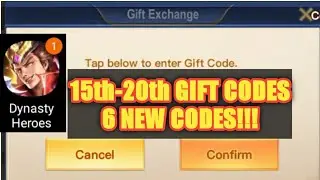 Dynasty Heroes: Legend of SamKok 15th - 20th Gift Codes