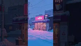 Snowy Lofi Coffee Shop on a Calm Winter Evening ❄️ Soft Chill Beats for Study, Work & Relax