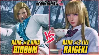 TEKKEN 8 | RIDDUM (RANK #8 NINA) vs RAIGEKI (RANK #2 LILI) | TEKKEN 8 RANKED MATCH