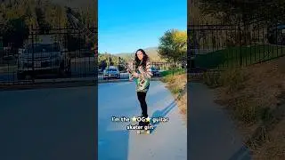 Shredding guitar WHILE skateboarding #reels #skatergirl #skateboardvibes #femaleguitarist #shred