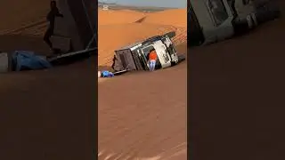 Truck Overturned in the Desert! #Morocco #Merzouga #Desert #truckcrash #Accident #roadfail #offroad