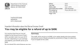 How to understand your CP27 Notice (IRS Tax Credit - Earned Income Credit)