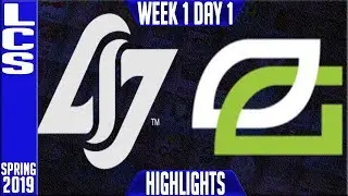 CLG vs OPT Highlights | LCS Spring 2019 Week 1 Day 1 | Counter Logic Gaming vs Optic Gaming