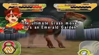 EMERALD GARDEN 5 TIMES Dinosaur King Arcade Game 恐竜キング Shantungosaurus Edmontonia VS Alpha Fortress
