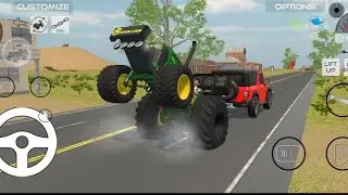 Indian drives tochan King vs Thar vs John Deere tractor game 🚜🚜