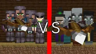 Netherite Villagers Army Vs Illager Army // Mcpe Raid 1.18.31