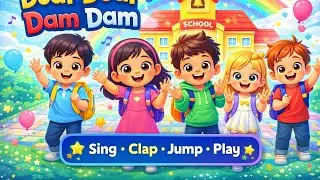 Dudi Dudi Dam Dam 🎶 | I Love My School 🏫 | Fun Kids School Song | Sing & Play @happypoemshd 
