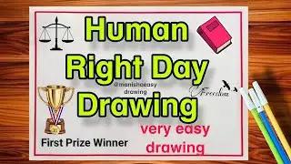 Human Rights Day Poster Drawing / World Human Rights Day Drawing/ Rights Day Poster Drawing , 10 Dec