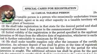 Registration in special cases