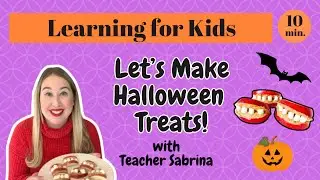 Making Halloween Treats! | Cooking for Kids | Make Apple Monster Mouths with Teacher Sabrina