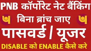 Pnb Corporate Internet Banking| Disable Password Enable कैसे करें |C-USER पासवर्ड Change कैसे करे 🤔🤔