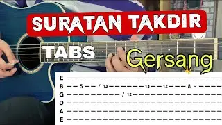 Suratan Takdir - Gersang (Tutorial Slow With TAB) Verse Akustik | Intro Cover | Cover Gitar