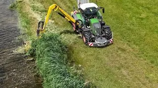 Zandee Kloetinge uit Zeeland maait riet met Wesseler maaiarm en speciale hoogcapaciteitsrietbak