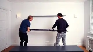 Floating wall shelves of Strackk are mounted in this live demo.