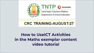 CRC Mathematics ICT Tools Usage Guide VIDEO TUTORIAL