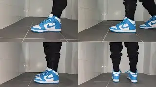 Nike Dunk HI Retro Laser Blue White On Feet