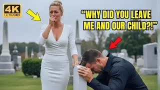 Single Dad Cries at His Ex-Wife’s Grave—Not Knowing She’s Alive and Watching Him