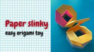 Make an easy origami slinky - colourful paper toy